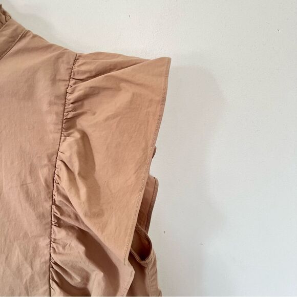 Deluc Tan "Sarah" Ruffle Dramatic Sleeveless Blouse - Picture 6 of 12